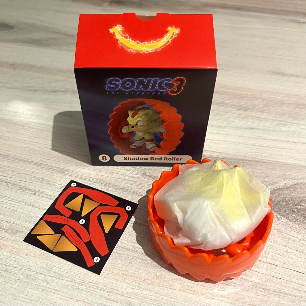 [3 for $15] MCDONALDS Happy Meal Sonic the Hedgehog 3 Shadow Red Roller Toy